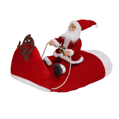 Funny Dog Christmas Costume – Santa Claus Riding a Reindeer Outfit for Holiday Pets - 0