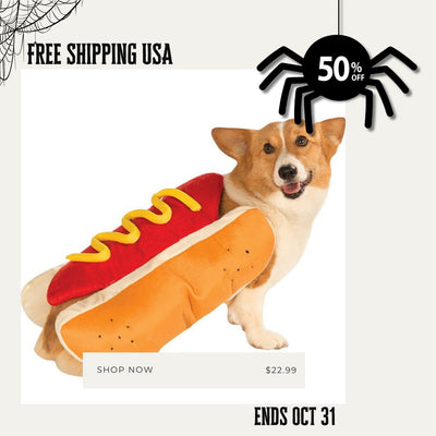 Funny Hot Dog Halloween Costume for Dogs & Cats – Easy Fit Pet Outfit for Parties & Festivals - 0