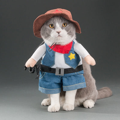 Halloween Cat Costume – Polyester Pet Outfit in Multiple Styles (S - XL) for Cats - 0
