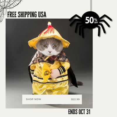 Halloween Cat Costume – Polyester Pet Outfit in Multiple Styles (S - XL) for Cats - 0