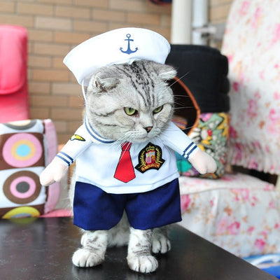 Halloween Cat Costume – Polyester Pet Outfit in Multiple Styles (S - XL) for Cats - 0