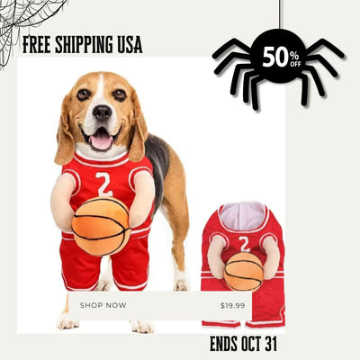 Halloween Dog Costume – Basketball Player Outfit for Small Dogs - 0