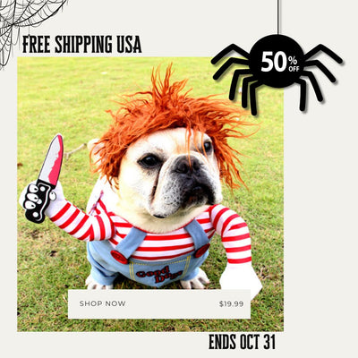 Halloween Dog Costume – Scary Red Adjustable Pet Cosplay Outfit - 0