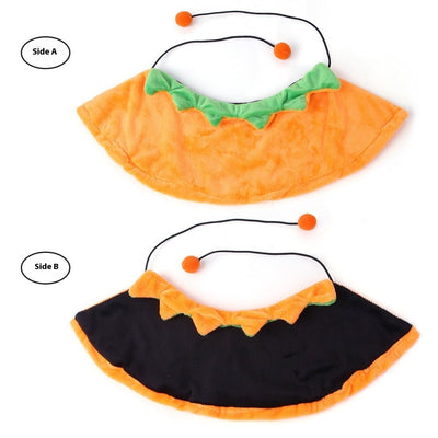 Halloween Pumpkin Cloak for Dogs & Cats – Double - Sided Pet Costume with Hat | Plush Pet Apparel - 0