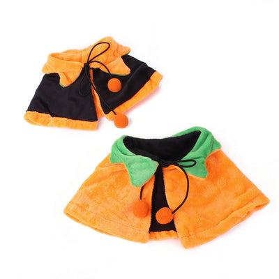 Halloween Pumpkin Cloak for Dogs & Cats – Double - Sided Pet Costume with Hat | Plush Pet Apparel - 0