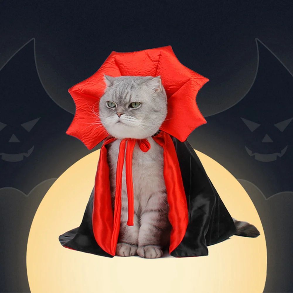 Halloween Vampire Cloak for Cats & Small Dogs – Cute Pet Costume - 0