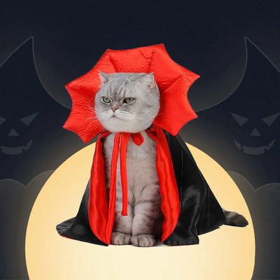 Halloween Vampire Cloak for Cats & Small Dogs – Cute Pet Costume - 0
