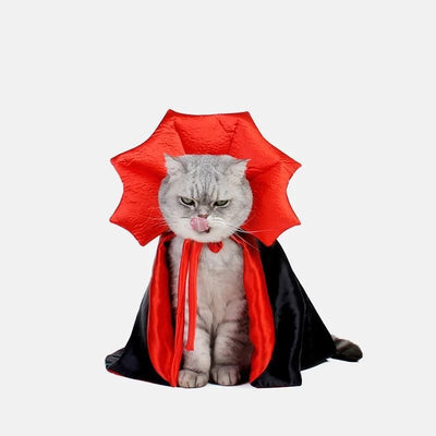 Halloween Vampire Cloak for Cats & Small Dogs – Cute Pet Costume - 0