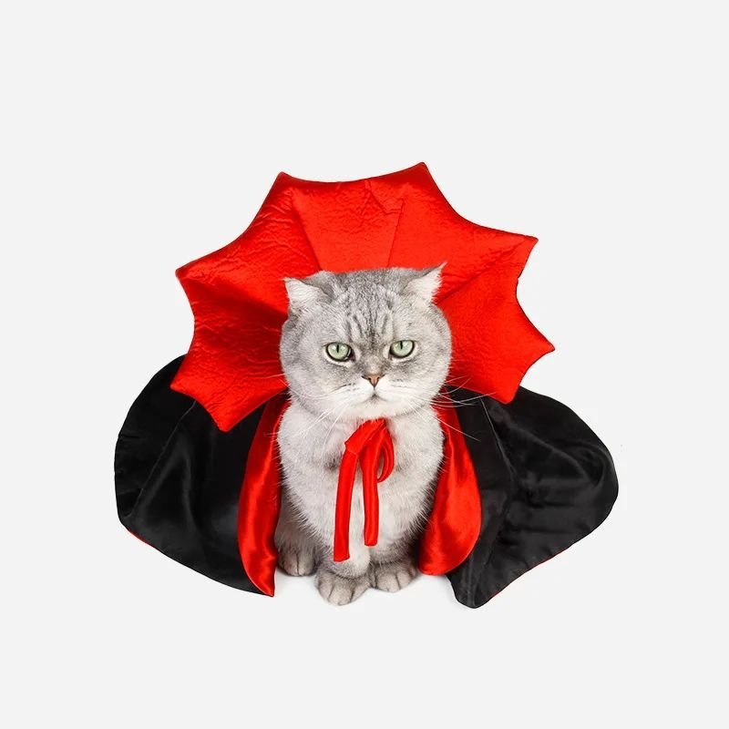 Halloween Vampire Cloak for Cats & Small Dogs – Cute Pet Costume - 0