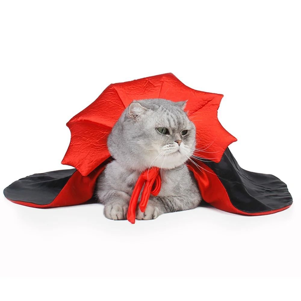 Halloween Vampire Cloak for Cats & Small Dogs – Cute Pet Costume - 0