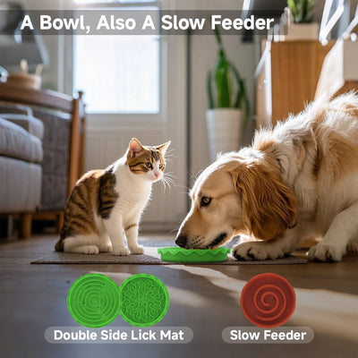 Hamburger Style Pet Bowl – Multi - Layer 5 - in - 1 Feeding Set for Cats & Dogs - 0