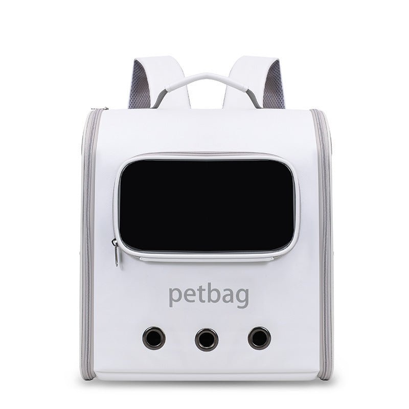 Large Capacity Cat Backpack with Transparent Window – Hard Shell Travel Carrier (PVC Oxford, Up to 6.5kg) - 0