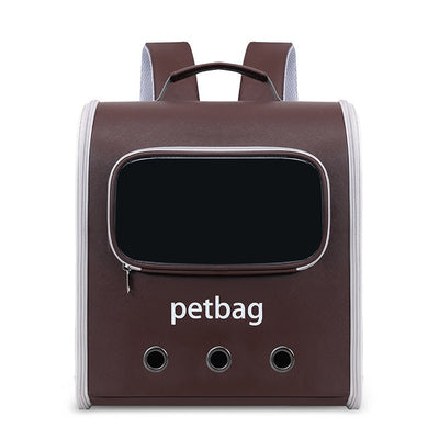 Large Capacity Cat Backpack with Transparent Window – Hard Shell Travel Carrier (PVC Oxford, Up to 6.5kg) - 0