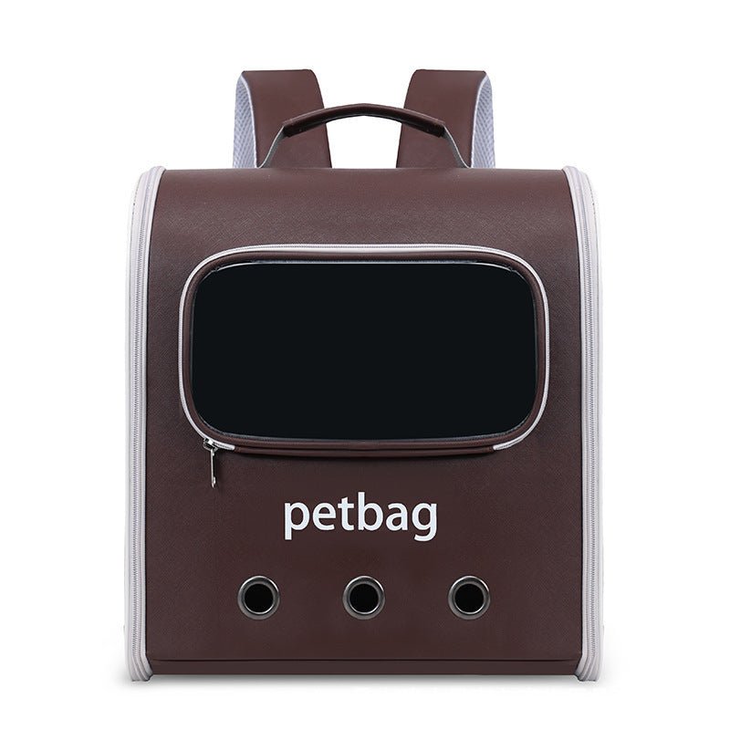 Large Capacity Cat Backpack with Transparent Window – Hard Shell Travel Carrier (PVC Oxford, Up to 6.5kg) - 0