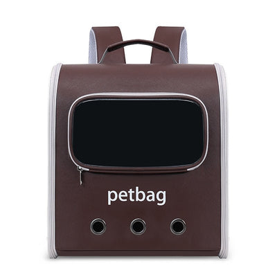 Large Capacity Cat Backpack with Transparent Window – Hard Shell Travel Carrier (PVC Oxford, Up to 6.5kg) - 0