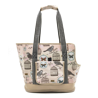 Lightweight Travel Pet Shoulder Bag – Canvas Cat & Dog Carrier with Mesh and Cute Cartoon Design - 0