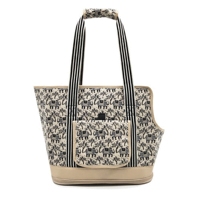 Lightweight Travel Pet Shoulder Bag – Canvas Cat & Dog Carrier with Mesh and Cute Cartoon Design - 0