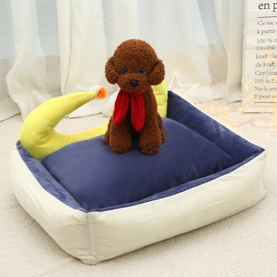 Moon Pet Nest – Cozy Suede & Crystal Velvet Bed for Cats & Small Dogs - 0
