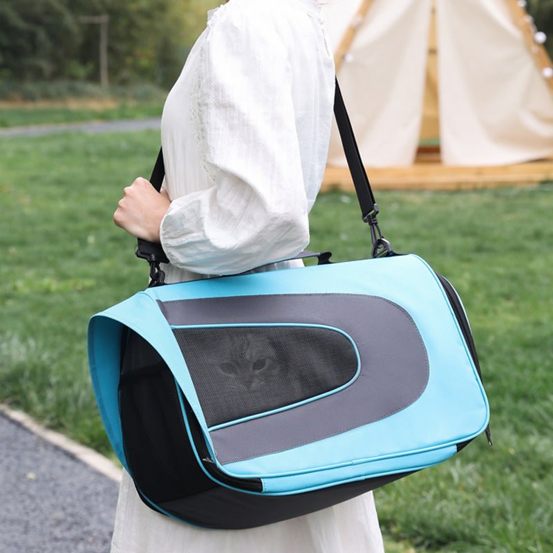 Multi - Purpose Pet Crossbody Bag – Lightweight Oxford Carrier for Small Pets (S/M/L, Pink, Orange, Blue) - 0