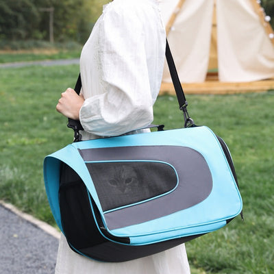 Multi - Purpose Pet Crossbody Bag – Lightweight Oxford Carrier for Small Pets (S/M/L, Pink, Orange, Blue) - 0