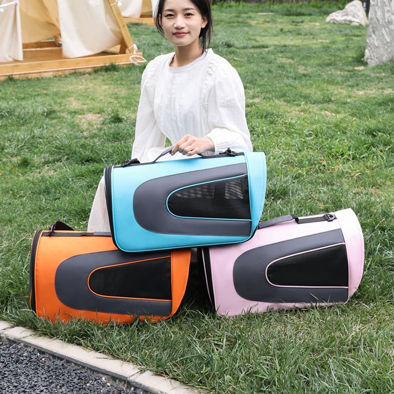 Multi - Purpose Pet Crossbody Bag – Lightweight Oxford Carrier for Small Pets (S/M/L, Pink, Orange, Blue) - 0