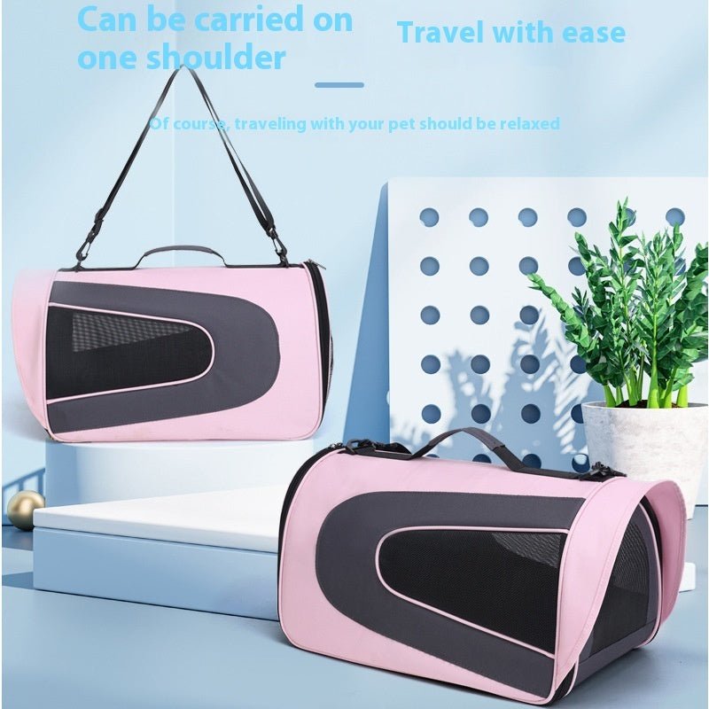 Multi - Purpose Pet Crossbody Bag – Lightweight Oxford Carrier for Small Pets (S/M/L, Pink, Orange, Blue) - 0