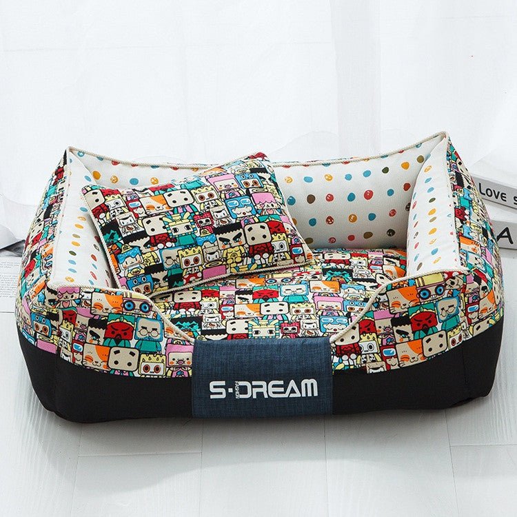 New House Pet Nest Mat – Comfortable Waterproof Dog & Cat Bed with Fun Prints - 0