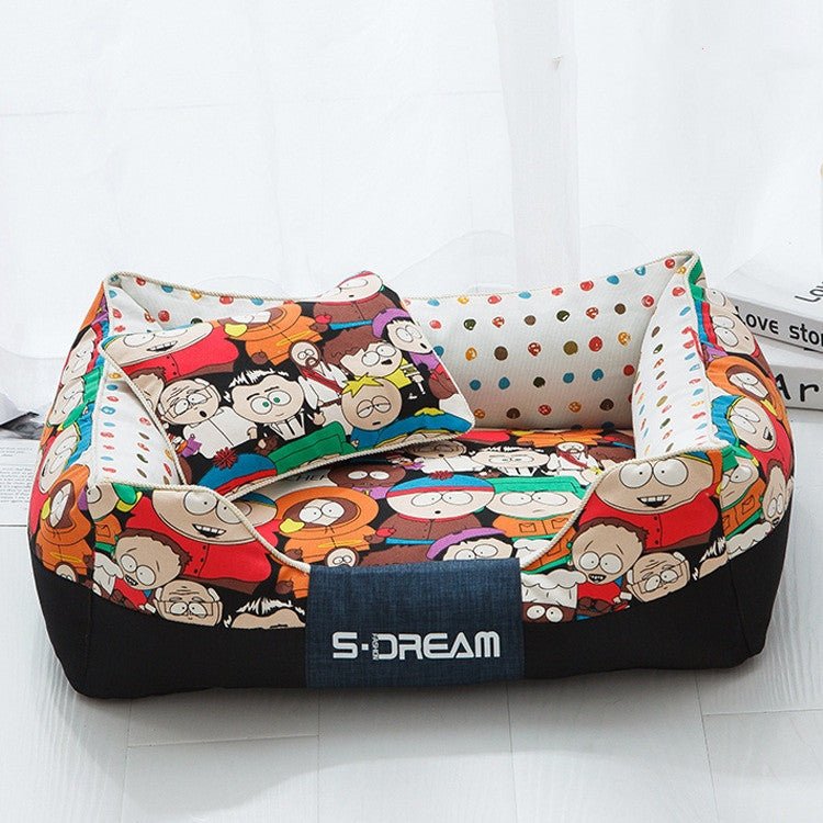 New House Pet Nest Mat – Comfortable Waterproof Dog & Cat Bed with Fun Prints - 0