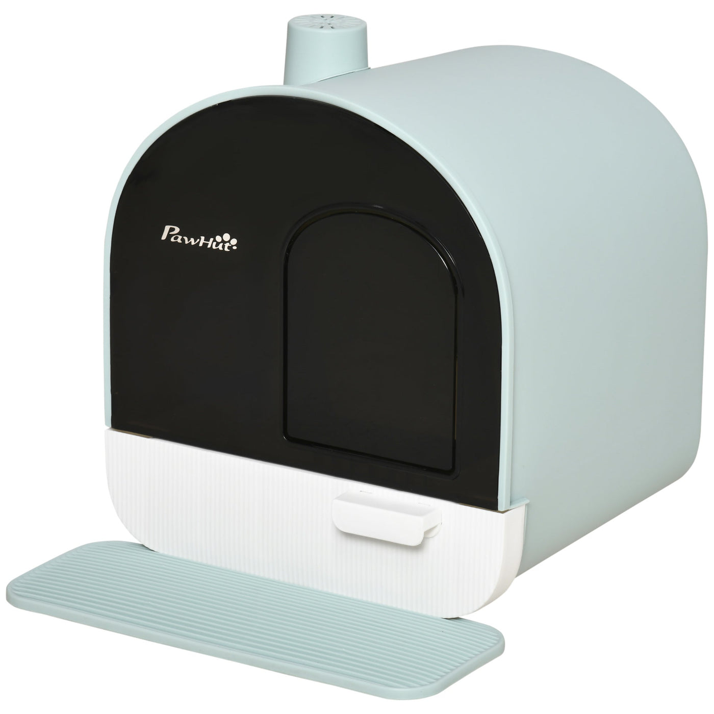 PawHut Enclosed Cat Litter Box with Lid, Tray, Spoon & Strainer – Odor Control, Easy Clean, Green (17"x17"x18.5") - 0