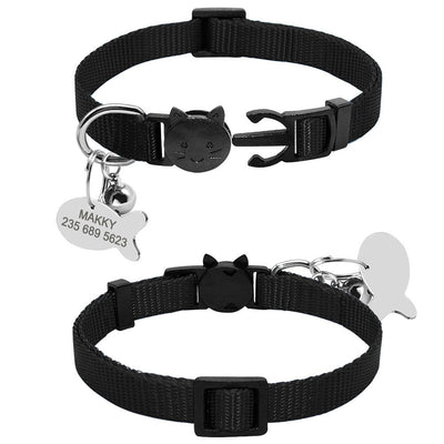 Personalized Breakaway Cat Collar with ID Tag & Bell – Adjustable Safety Nylon Collar - 7