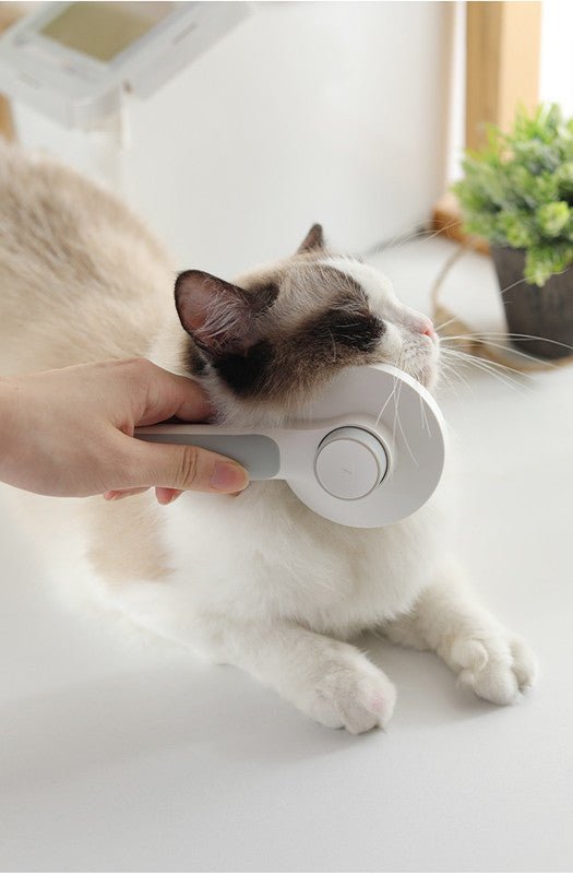 Pet Grooming Comb with Round Handle – 135° Stainless Steel Needle, One - Click Self - Cleaning, Knot & Fur Removal Brush - 0