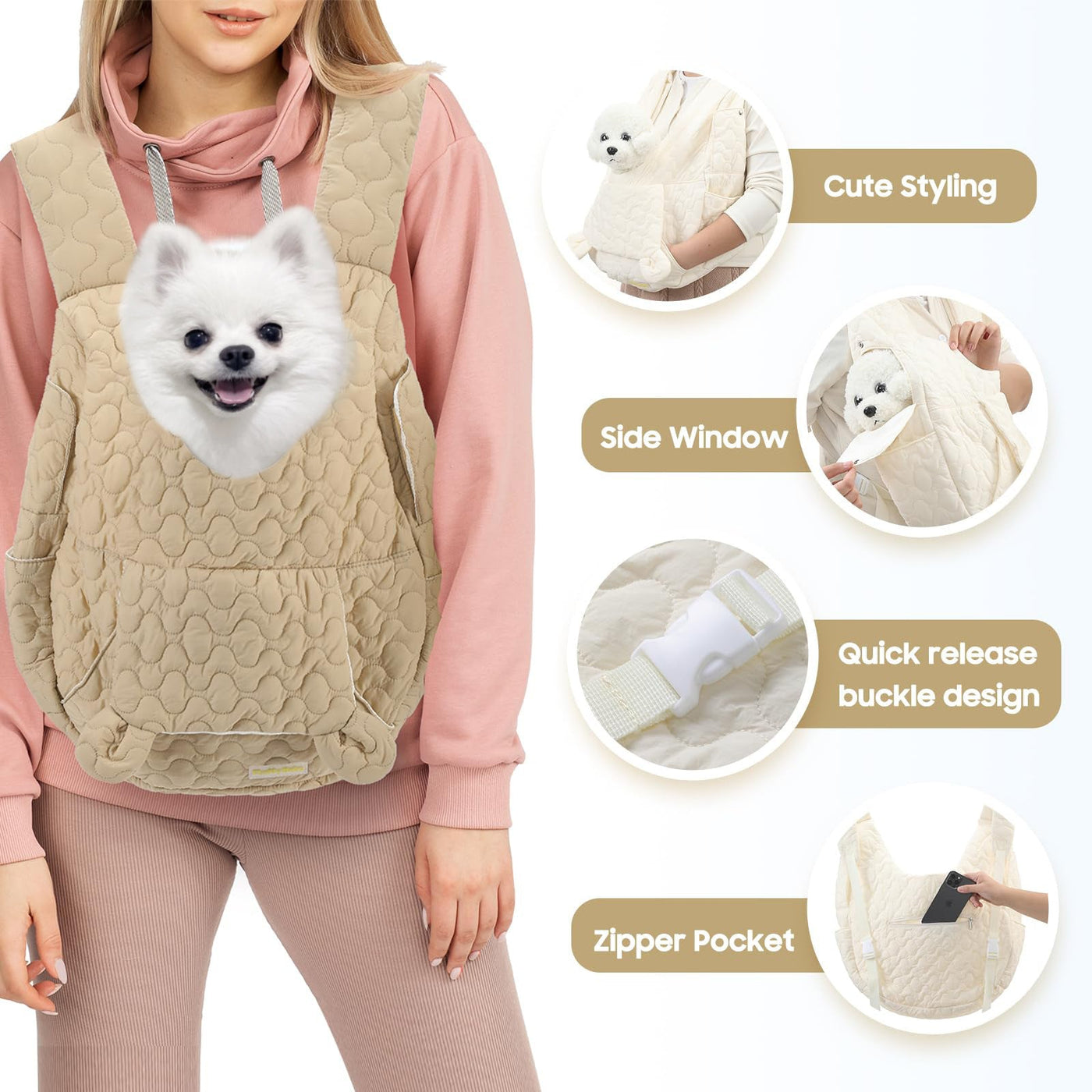 Portable Pet Chest Carrier Bag – Large Capacity & Breathable Travel Backpack for Small Pets (50–60L) - 0