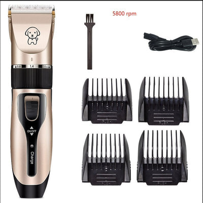 Professional Dog & Cat Hair Clipper – Titanium Ceramic Blade, Rechargeable, Low - Heat, Quiet Pet Grooming Shaver - 0