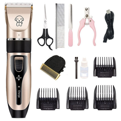 Professional Dog & Cat Hair Clipper – Titanium Ceramic Blade, Rechargeable, Low - Heat, Quiet Pet Grooming Shaver - 0