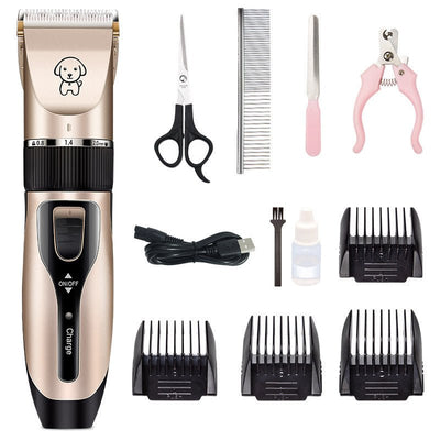 Professional Dog & Cat Hair Clipper – Titanium Ceramic Blade, Rechargeable, Low - Heat, Quiet Pet Grooming Shaver - 0