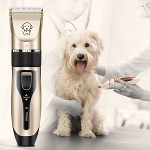 Professional Dog & Cat Hair Clipper – Titanium Ceramic Blade, Rechargeable, Low - Heat, Quiet Pet Grooming Shaver - 0