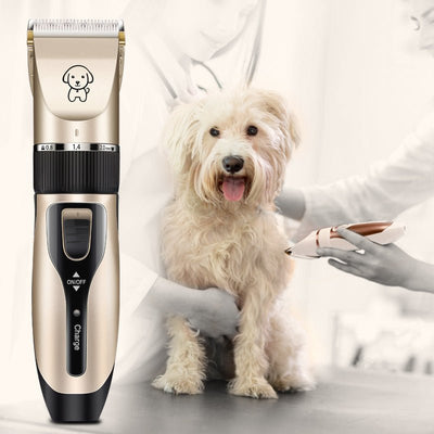 Professional Dog & Cat Hair Clipper – Titanium Ceramic Blade, Rechargeable, Low - Heat, Quiet Pet Grooming Shaver - 0