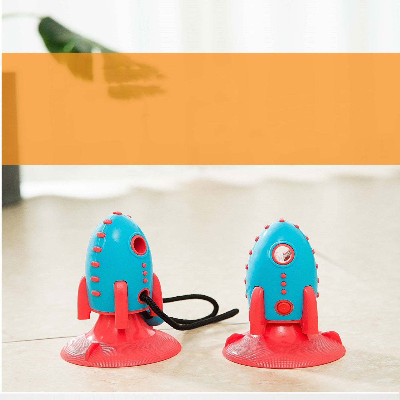 Rocket - Shaped Dog Chew Toy – Treat Dispensing, Bite - Resistant Silicone Toy for Dental Health - 0