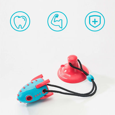 Rocket - Shaped Dog Chew Toy – Treat Dispensing, Bite - Resistant Silicone Toy for Dental Health - 0