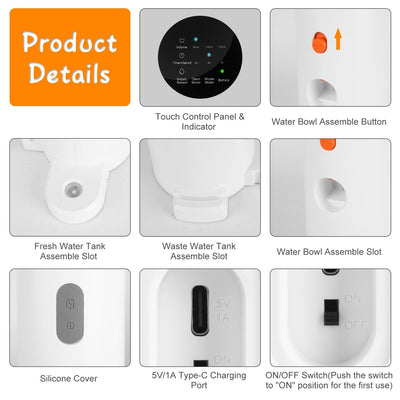 Smart Pet Water Fountain – Automatic 3L Cordless Rechargeable Cat & Dog Water Dispenser with Adjustable Timer & Volume - 0
