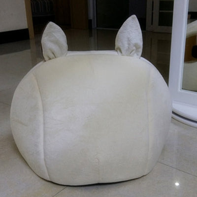 Soft Plush Cat Bed – Machine Washable Pet Bed with Artificial Short Plush Lining (16.5×15.7×14.5 in) - 0