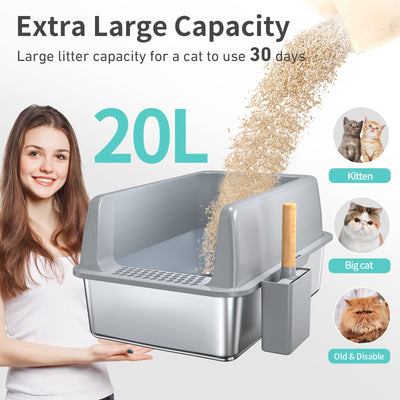 Stainless Steel Cat Litter Box - 0