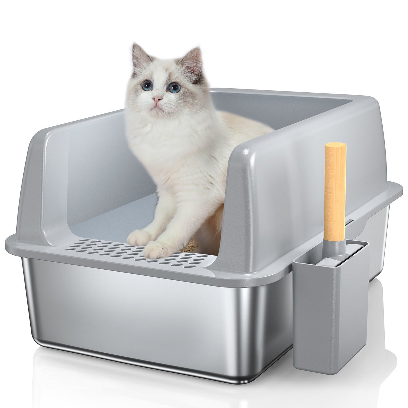 Stainless Steel Cat Litter Box - 0