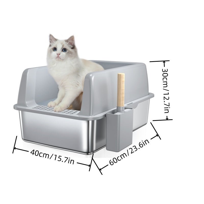 Stainless Steel Cat Litter Box - 0