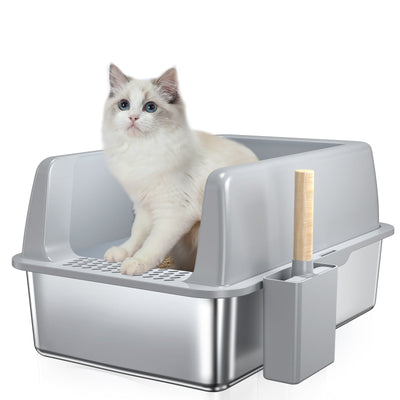 Stainless Steel Cat Litter Box - 0