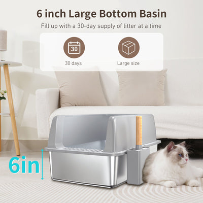Stainless Steel Cat Litter Box - 0