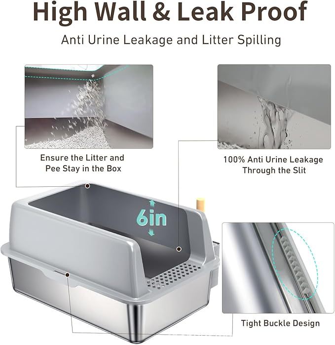 Stainless Steel Cat Litter Box - 0