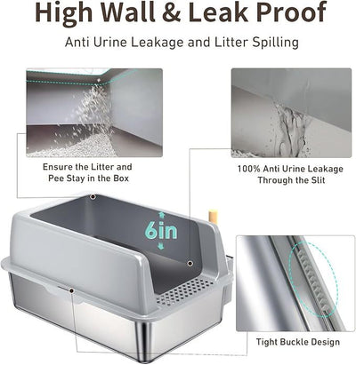 Stainless Steel Cat Litter Box - 0