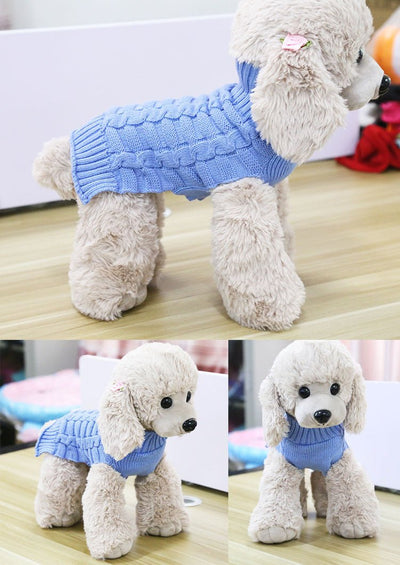 Twisted Rope Wool Dog Sweater – Warm Winter Knit Pet Pullover (XS–XL) - 0