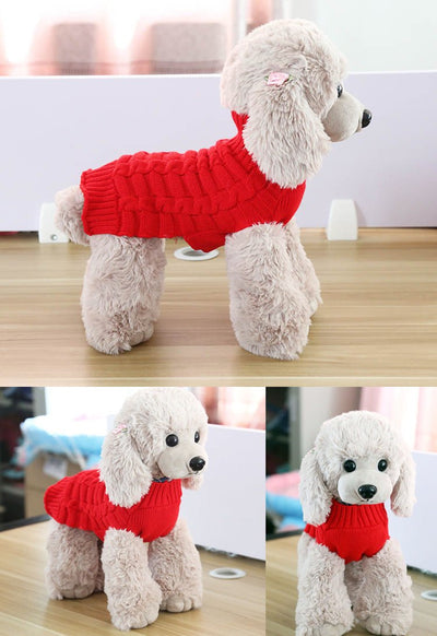 Twisted Rope Wool Dog Sweater – Warm Winter Knit Pet Pullover (XS–XL) - 0